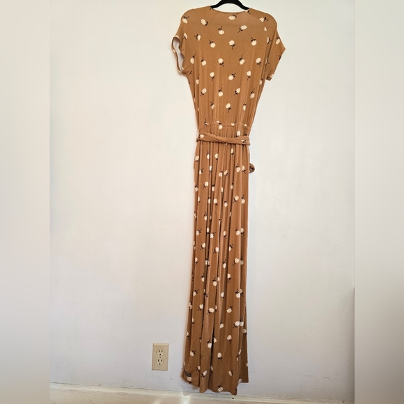 Matilda Jane camel tan marigold floral short sleeve jumpsuit  - Picture 3 of 5